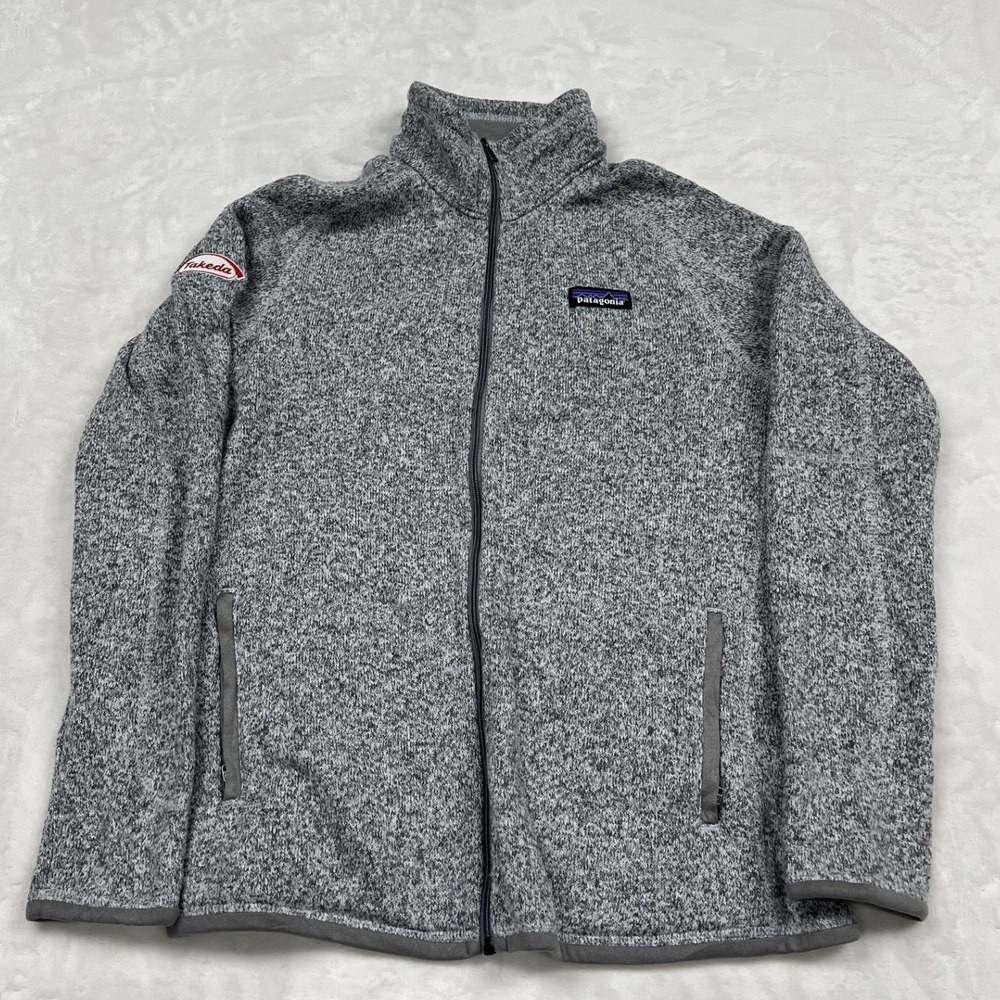 Patagonia Better Sweater Jacket Mens Small Gray Full Zip Fleece Takeda Logo